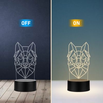 Poly-Art Design Fox Head Night Lamp